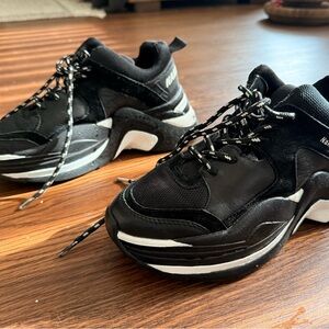 Naked Wolfe Black and White Platform Sneakers